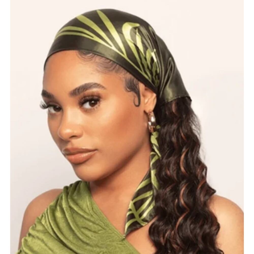 Insert Name Here Raye Satin Scarf Palm Print Square 27.5" x 27.5" New in package